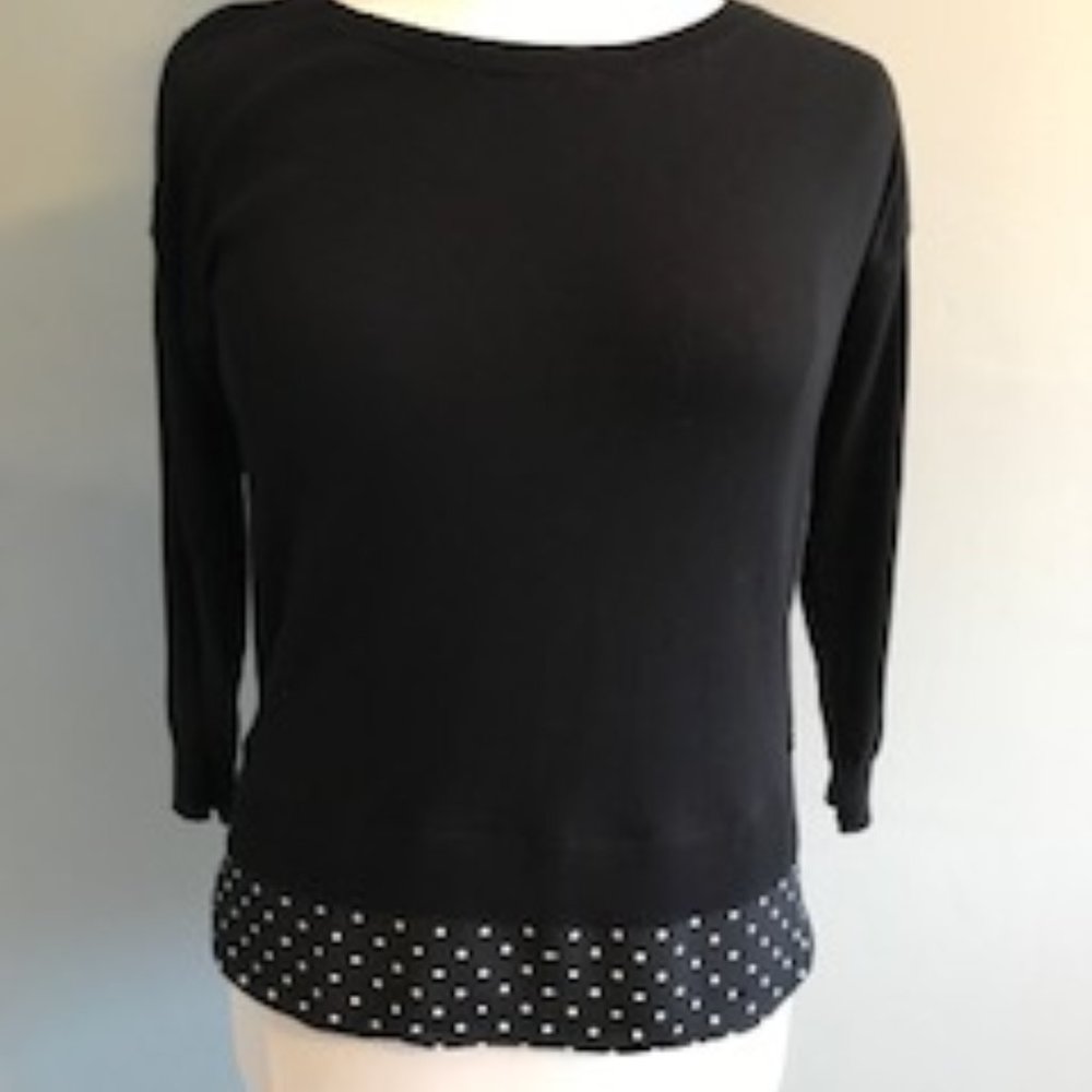 Lauren Sweater Black with polka dot skirting